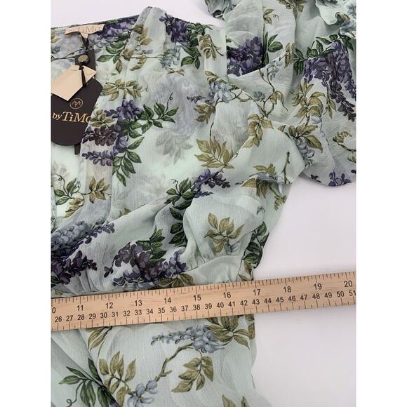 byTiMo Dress Women's Large Mini Bohemian Floral Ruffle Trim Belt Wrap NEW - Picture 9 of 16